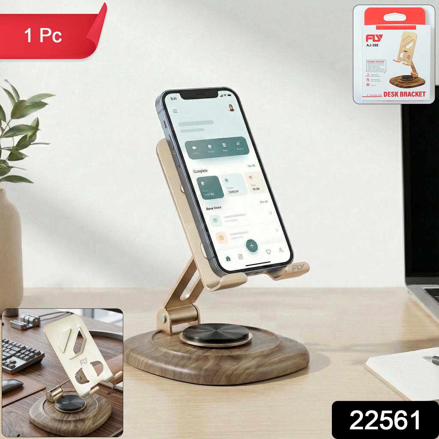 Adjustable Metal Phone Stand Foldable Desk Holder – ElecMart India