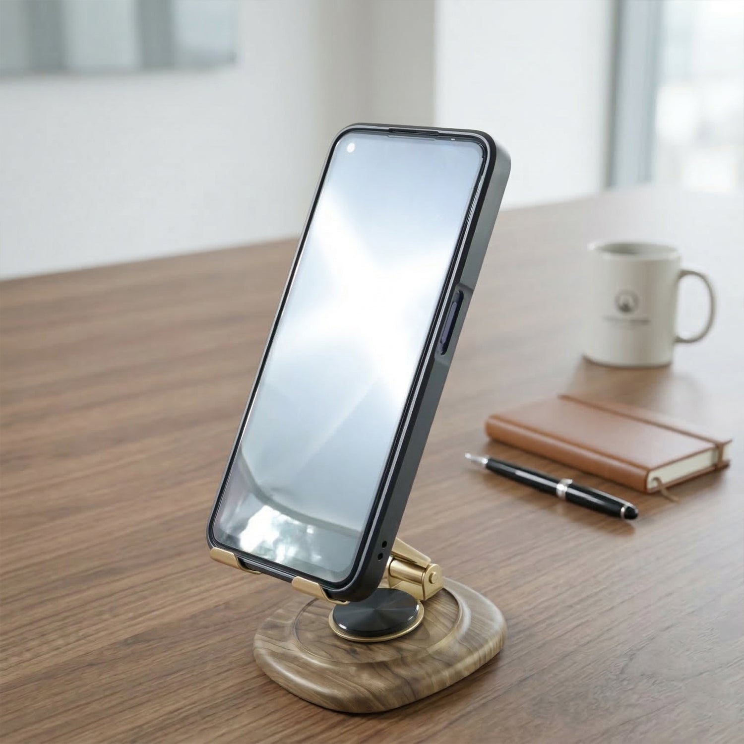Metal Mobile Holder Non-Slip Base for Office Desk